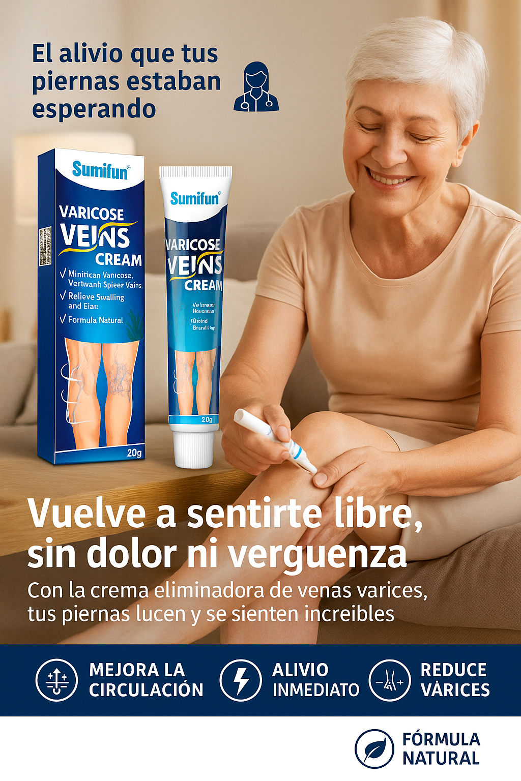 Crema Varicose Veins - Elimina Varices, Hinchazón y Pesadez.