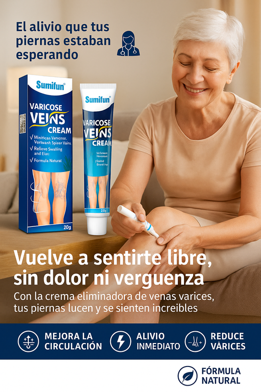 Crema Varicose Veins - Elimina Varices, Hinchazón y Pesadez.